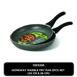 Homeway Marble Frypan Set – 24 cm & 26 cm – HW3458