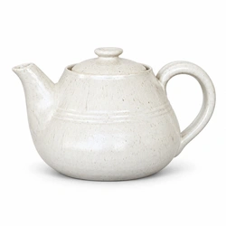 Ceramiqa Pottery Rustic Teapot – Speckled Satin White – 4-Cup