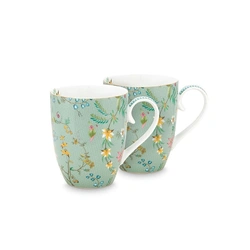Pip Studio Set/2 Mugs Small Jolie Flowers Blue 145ml