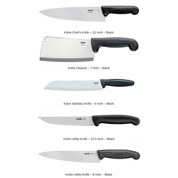 Kohe Chef Knife Set – 5-Piece – Stainless Steel – Black