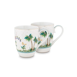 Pip Studio Set/2 Mugs Large Jolie Dots Gold 350ml
