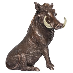 Cold-Cast Bronze Warthog Family