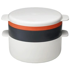 Joseph Joseph M-Cuisine 4pc Stackable Microwave Cooking Set – Stone/Orange – 45001