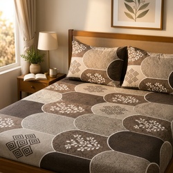 My Sleep Cove Caspian – Taupe Scalloped Fan (6.6ft x 5.2ft)