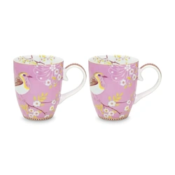 Pip Studio Set/2 Mugs Large Early Bird Pink 350ml