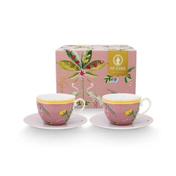 Pip Studio Set/2 Cups & Saucers La Majorelle Pink 280ml