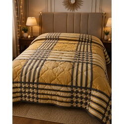 My Sleep Cove Comforter – Mustard Plaid Quilted (7.5ft x 6.6ft)
