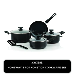 Homeway Nonstick Cookware Set – 8 Piece – HW3689