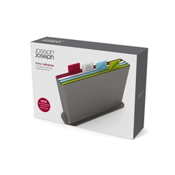 Joseph Joseph Index Advance Chopping Board Set – Colour-Coded – 4 Boards with Storage Case