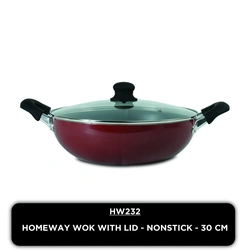 Homeway Nonstick Wok with Lid – 30 cm – HW232