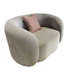 Antarc Cozy Cove Single Seater – White Bouclé – Metal Legs