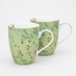 Pip Studio Set/2 Mugs Large Jolie Flowers Green 350ml